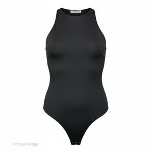 Black Sleeveless Racerback Halter Bodysuit XL NWT